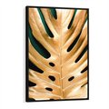Obraz w ramie 50x70 - Piękno i Styl - złote, liście - rama czarna