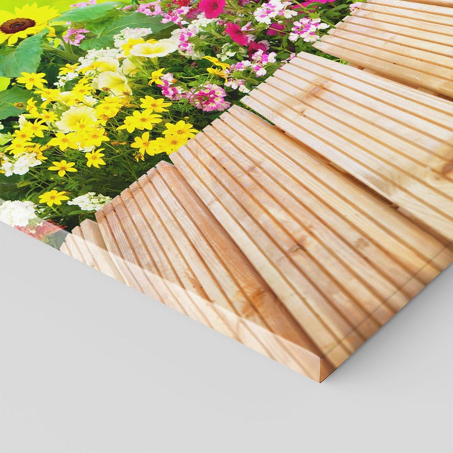 Obraz na płótnie 80x120 - Energiczny ogród - kwiaty, ogród