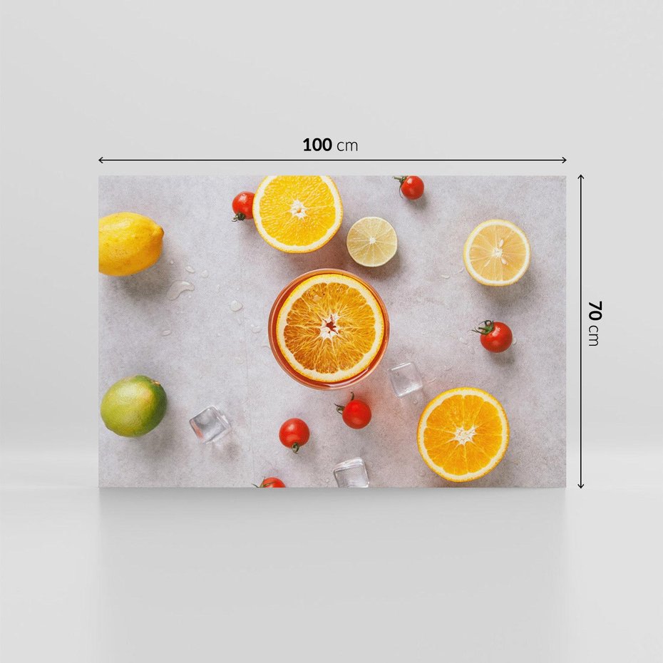 Obraz na płótnie 100x70 - Cytryny Pomarańczowy Zestaw - cytryny, pomarańcze
