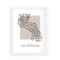 Plakat w ramie 50x70 - Migocące Konstrukcje Abstrakcji - sztuka minimalizmu, biało czarna rycina - rama biała