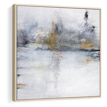 Obraz w ramie 50x50 - Kontrastujące Chaosy - abstrakcja, kontrast - rama drewno