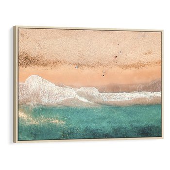 Obraz w ramie 120x80 - Oczy turkusu - fotografia, plaża - rama drewno