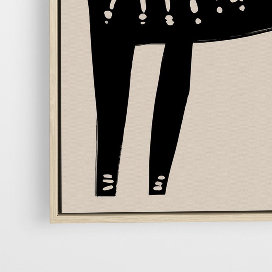 Obraz w ramie 80x120 - Konturem Zdefiniowany - skandynawska sztuka, jeleń - rama drewno