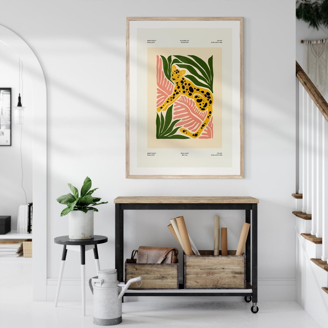 Plakat w ramie 50x70 - Rozkwitające Odbicia - nowoczesny plakat, gepard - rama drewno
