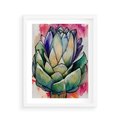 Plakat w ramie 40x50 - Estetyczna Roślina - abstrakcja, akwarela - rama biała