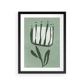 Plakat w ramie 30x40 - Objęcia Zieleni - zielona abstrakcja, zgaszona zieleń - rama czarna