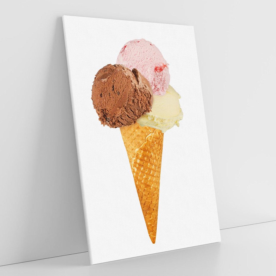 Obraz na płótnie 50x70 - Slodki Raj Lodziarni - lody, deser
