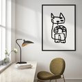 Plakat bez ramy 50x70 - Portret Kociej Duszy - szkic kota, prymitywizm