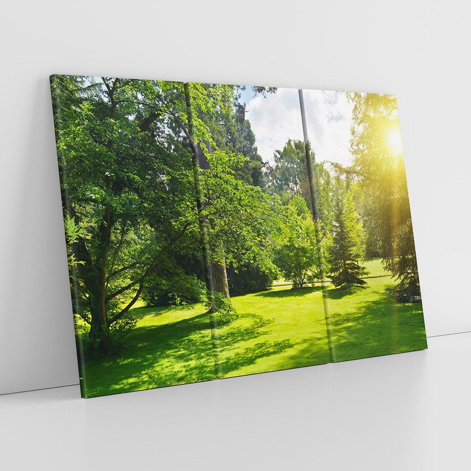 Obraz na płótnie 120x80 - Ogród: urok drzew i roślinności - ogród, drzewa