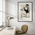 Plakat w ramie 50x70 - Szkic Kobiety w Czerni i Bieli - grafika, modern - rama czarna