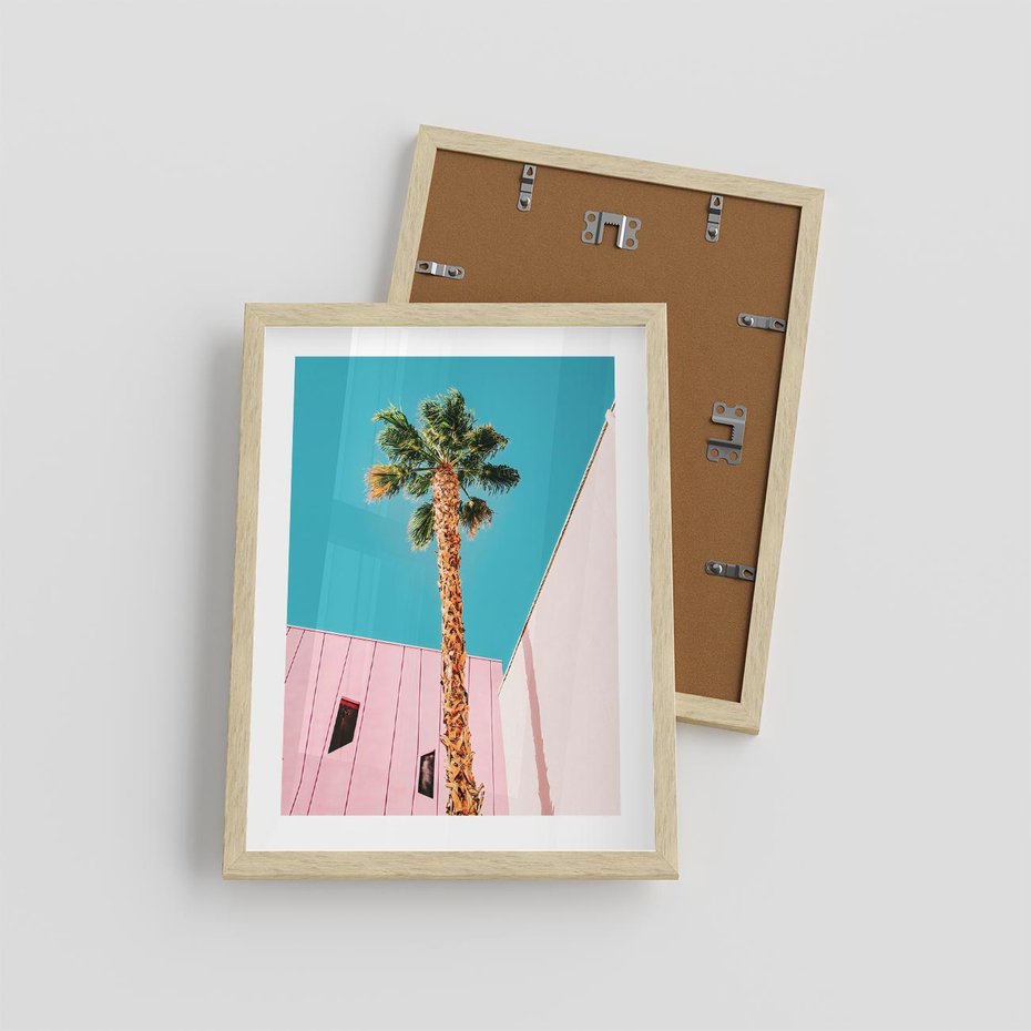 Plakat w ramie 30x40 - Palma w Miami - palma, miami - rama drewno