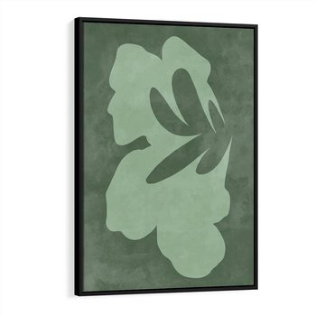 Obraz w ramie 50x70 - Kształty Zieleni - abstrakcyjny kształt, zielony plakat - rama czarna