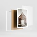 Plakat w ramie 30x40 - Rustykalny Drewniany Domek - domek, drewniany dom - rama biała