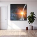 Obraz na płótnie 60x60 - Fascynująca kosmiczna aura - kosmos, ziemia