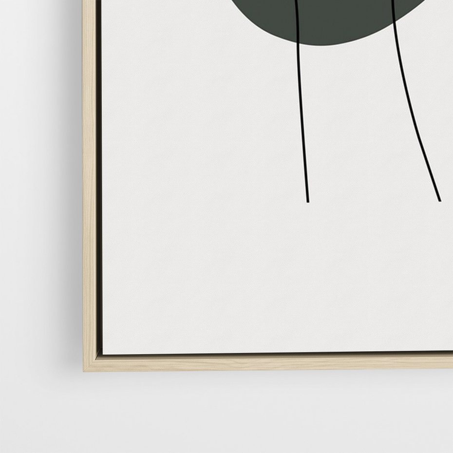 Obraz w ramie 70x100 - Tajemnicze Impulsy - szkic jedną linią, one lone - rama drewno