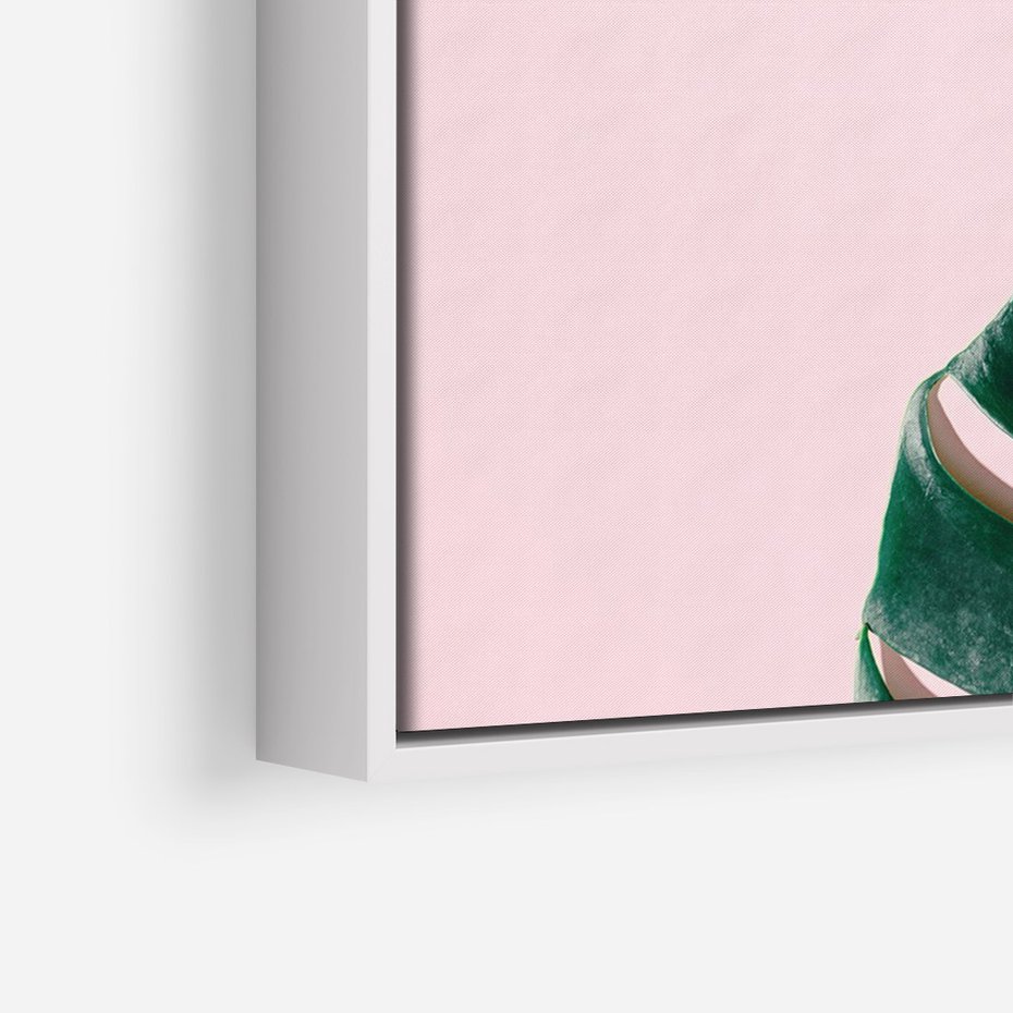 Obraz w ramie 50x70 - Siła Natury - liście, monstera - rama biała