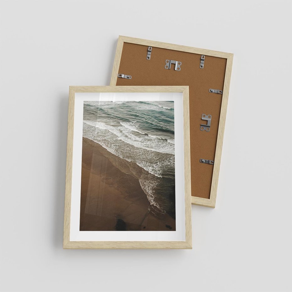 Plakat w ramie 30x40 - Spokój nad plażą - plaża, morze - rama drewno