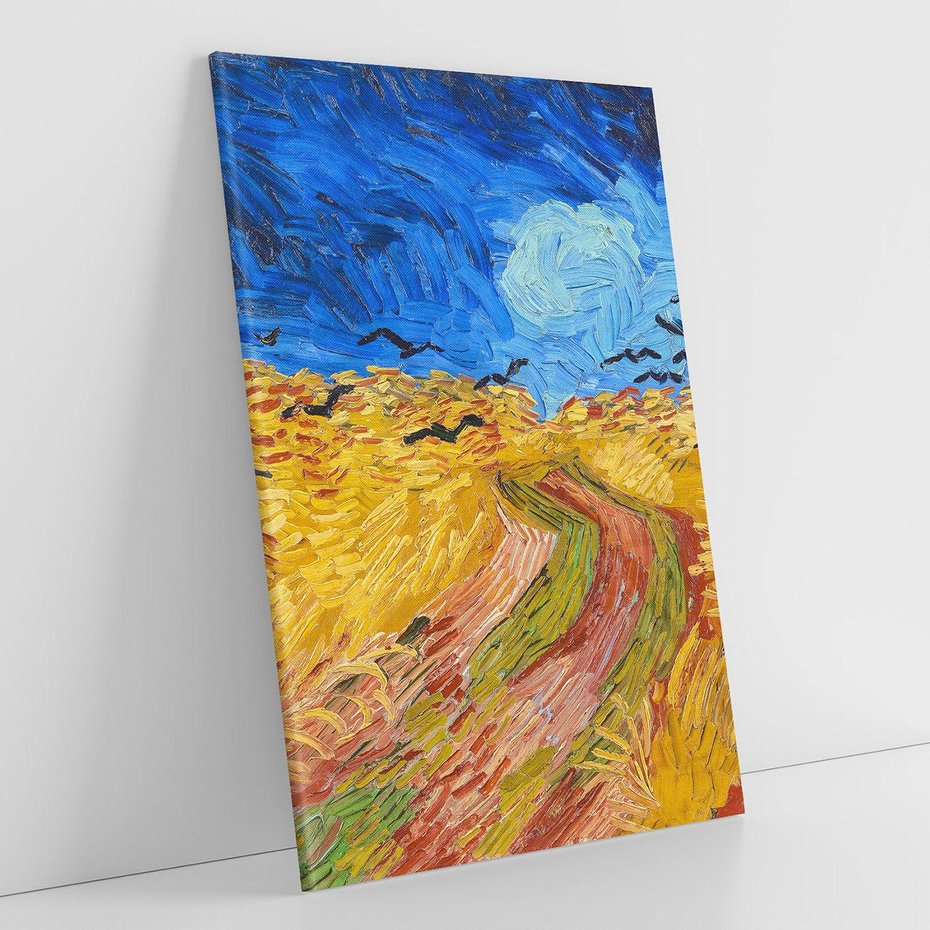 Obraz na płótnie 80x120 - "Wheatfield with Crows" (1890) Vincent van Gogh - Reprodukcja - reprodukcja, obraz na płótnie