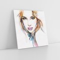 Obraz na płótnie 30x30 - Abstrakcyjny portret kobiecy - grafika, kobieta