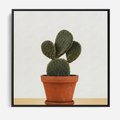 Obraz w ramie 50x50 - Kwiatowy taniec kaktusa - kaktus, kwiat - rama czarna
