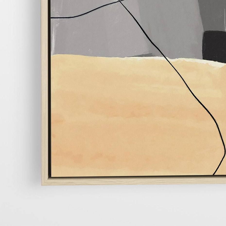 Obraz w ramie 120x80 - Harmonia w chaosie serca - abstrakcja na szarym tle, kolorowe plamy koloru - rama drewno