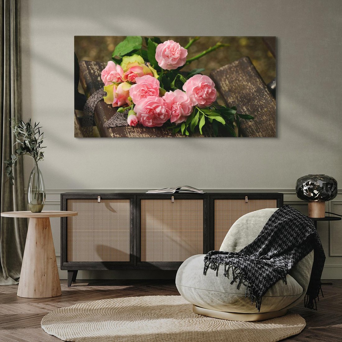 Obraz na płótnie 140x70 - Różowe Piękno - róże, kwiaty