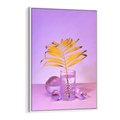 Obraz w ramie 70x100 - Minimalizm i Urok Natury - liście, pastele - rama biała