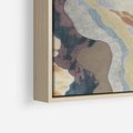 Obraz w ramie 50x50 - Melancholijne oddechy pędzla - abstrakcyjne formy, zgaszone kolory - rama drewno