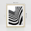 Plakat w ramie 40x50 - Nowoczesność w Monochromii - nowoczesna architektura, czarno białe zdjęcie - rama drewno