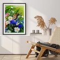 Plakat bez ramy 30x40 - Kwiatowy Taniec - motyl, kwiaty
