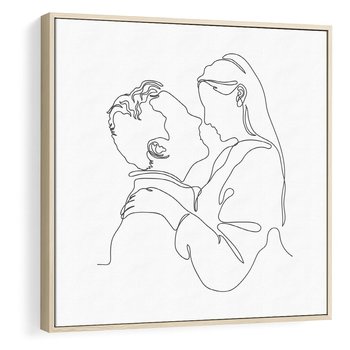 Obraz w ramie 50x50 - Bezgraniczne Tańce - para zakochanych, kobieta i mężczyzna - rama drewno