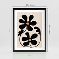 Plakat w ramie 30x40 - Wyjątkowość Boho - minimalistyczny abstrakcyjny obraz, prymitywne kwiaty - rama czarna