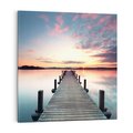 Obraz na płótnie 30x30 - Złote zachody słońca - jezioro, molo