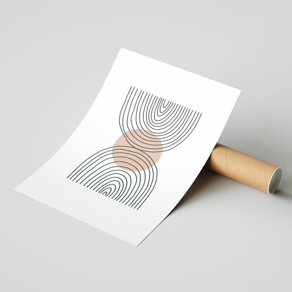 Plakat bez ramy 21x30 - Przenikające Widzenia - półkola, koło