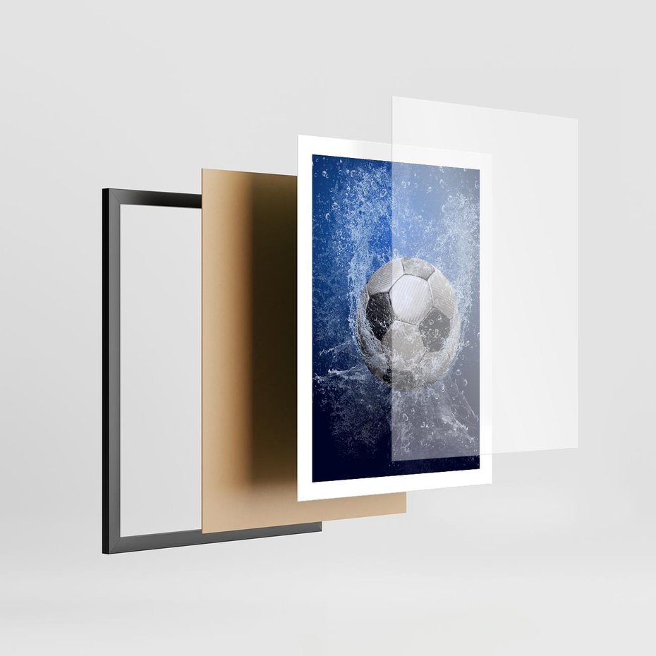 Plakat w ramie 50x70 - Młodzieżowy Zapał - piłka, młodzieżowy - rama czarna