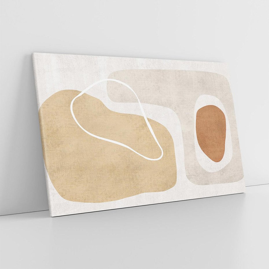 Obraz na płótnie 120x80 - Beżowa Harmonia - abstrakcyjne, nieregularne plamy