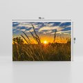 Obraz na płótnie 70x50 - "Zachód Słońca, Łąka - Magiczna Aura - zachód, słońca