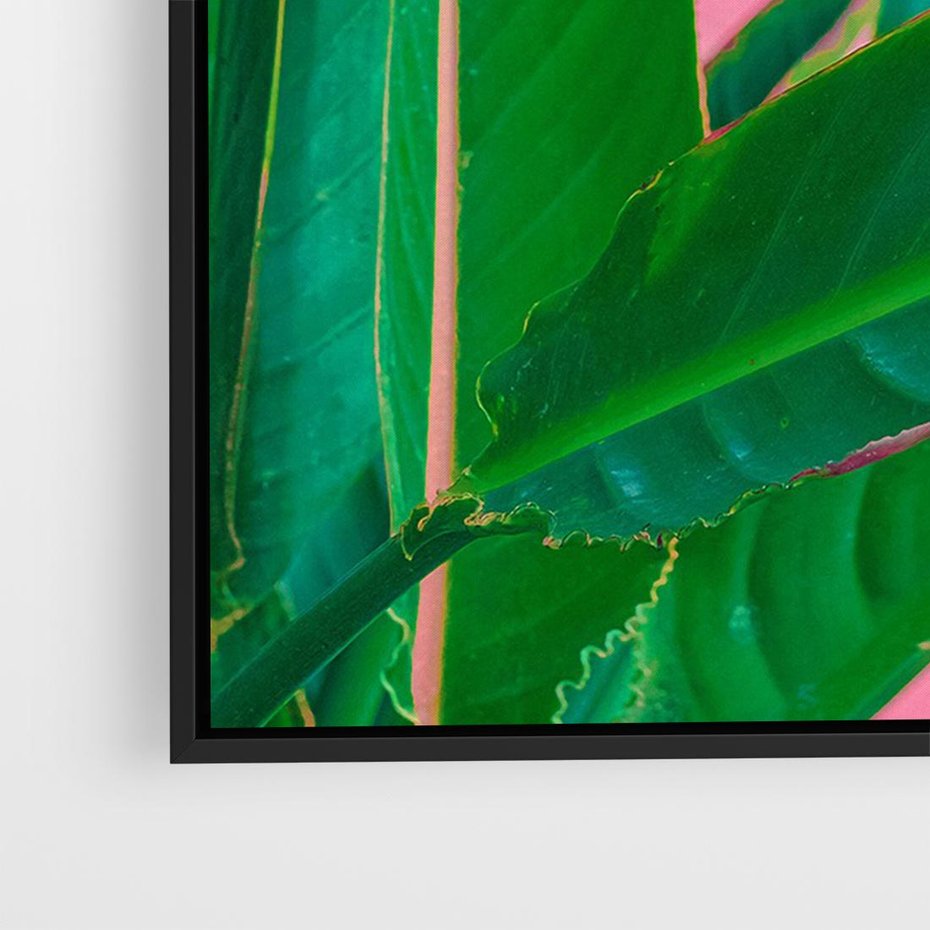 Obraz w ramie 70x50 - Odezwij się do przeszłości - liście, retro - rama czarna