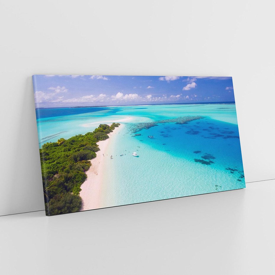 Obraz na płótnie 140x70 - Tropikalna wyspa nad oceanem - tropikalna, wyspa