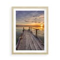 Plakat w ramie 50x70 - Zachód Słońca na Pomostcie - zachód, słońca - rama drewno