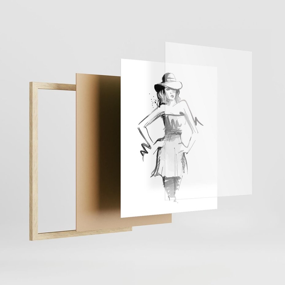 Plakat w ramie 40x50 - Piękno mody i urody - beauty, fashion - rama drewno