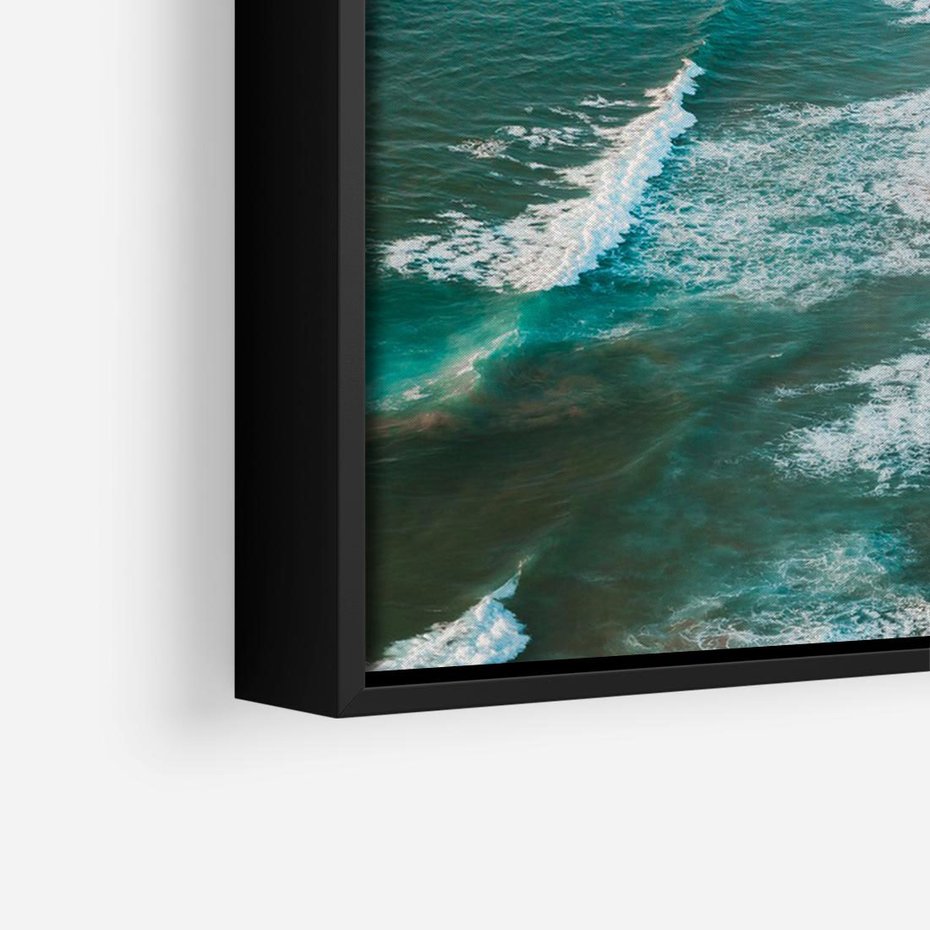 Obraz w ramie 70x50 - Z Lotu Ptaka - fotografia, plaża - rama czarna