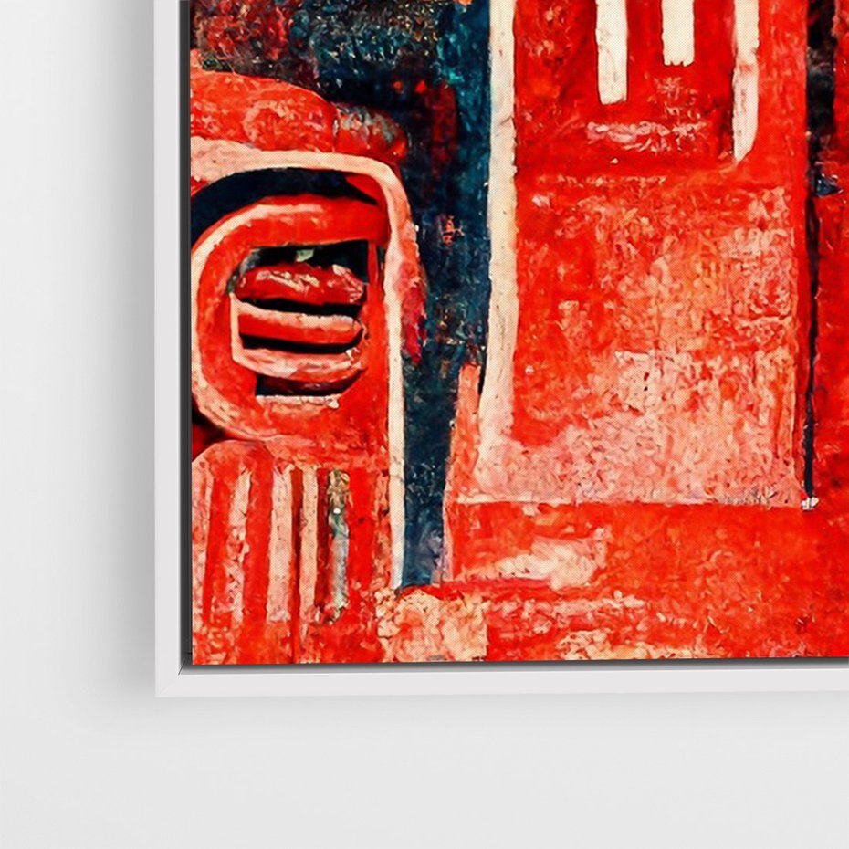 Obraz w ramie 80x120 - Mistyka Wschodnich Światów - orientalna sztuka, nawiązanie do Japonii - rama biała