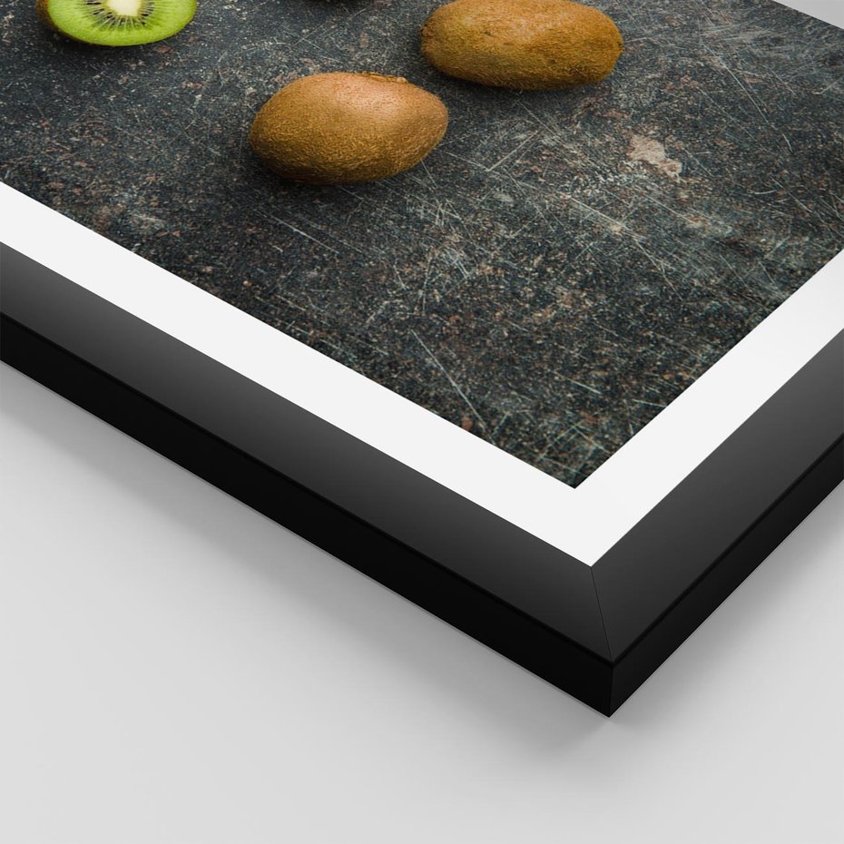 Plakat w ramie 30x40 - : Zdrowe kąski - kiwi, owoce - rama czarna