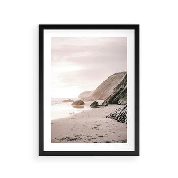 Plakat w ramie 50x70 - Przybrzeżna Piękność - klify, skały nad morzem - rama czarna