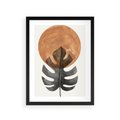 Plakat w ramie 30x40 - Natura a Sztuka - liść monstery, czarna grafika - rama czarna