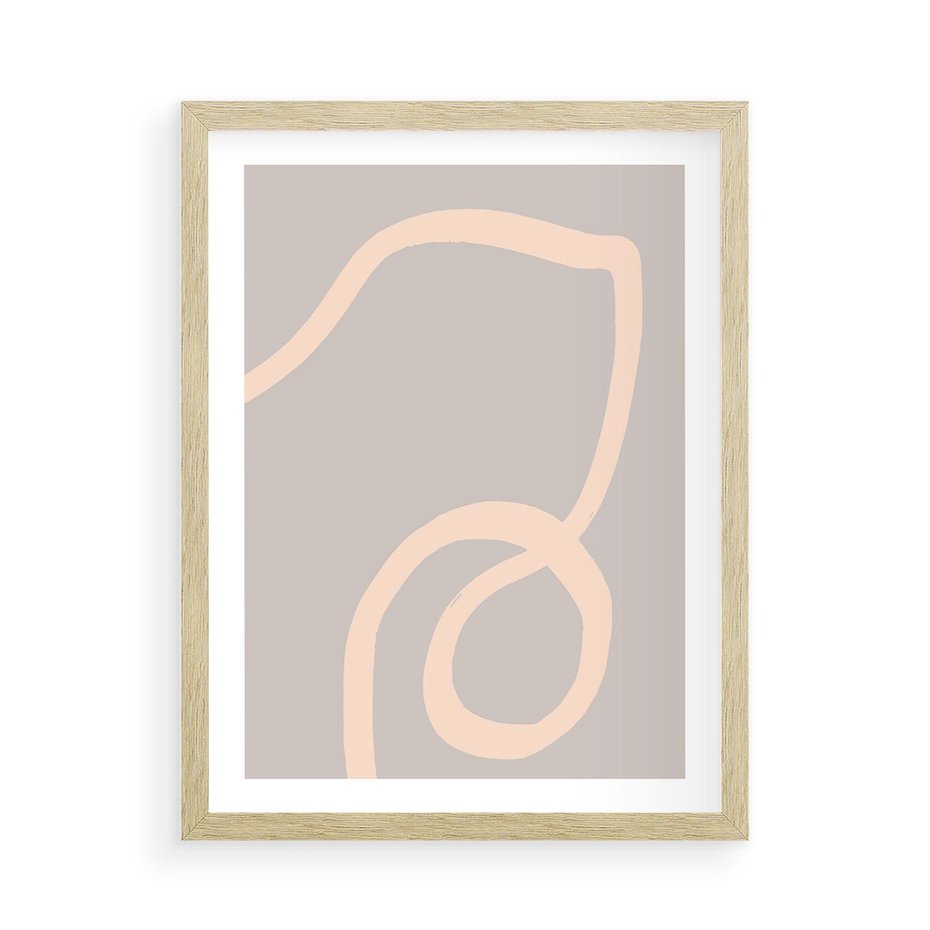 Plakat w ramie 50x70 - Wystylizowana Rewolucja - minimalistyczny obraz, nowoczesny - rama drewno