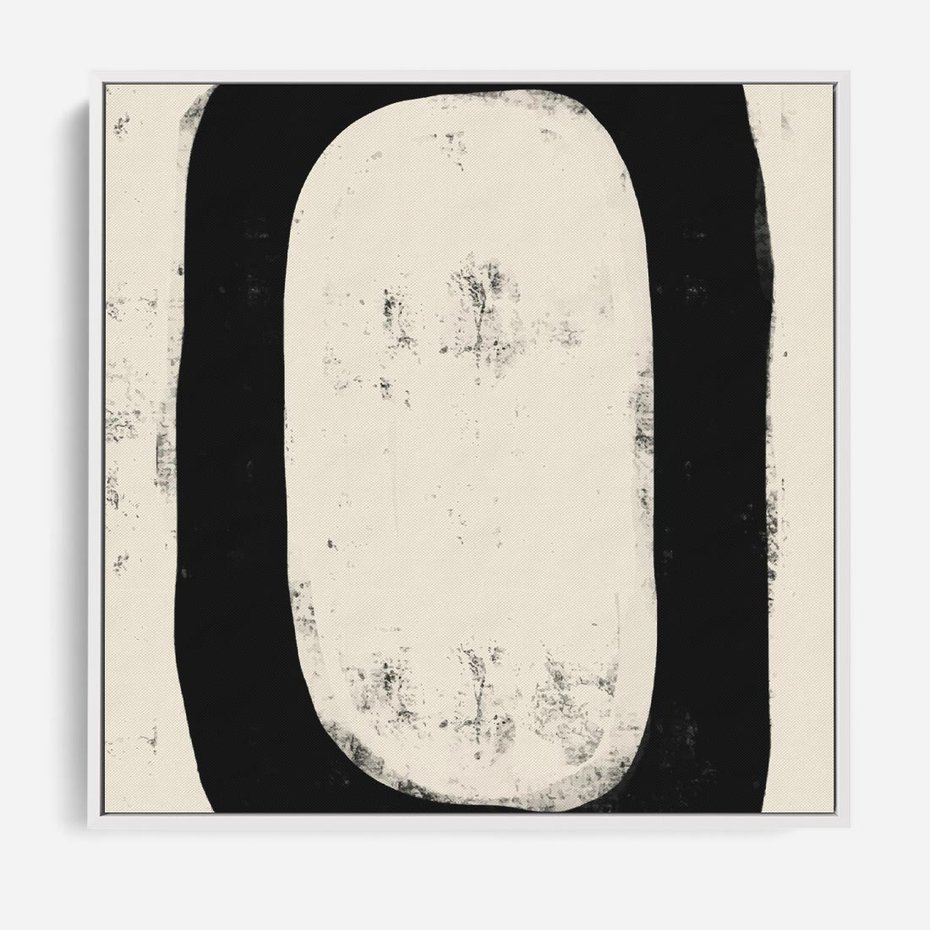 Obraz w ramie 50x50 - Wnętrza Kształtów - abstrakcja, minimalizm - rama biała