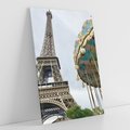 Obraz na płótnie 70x100 - Delikatność kolorów - wieża, Eiffla