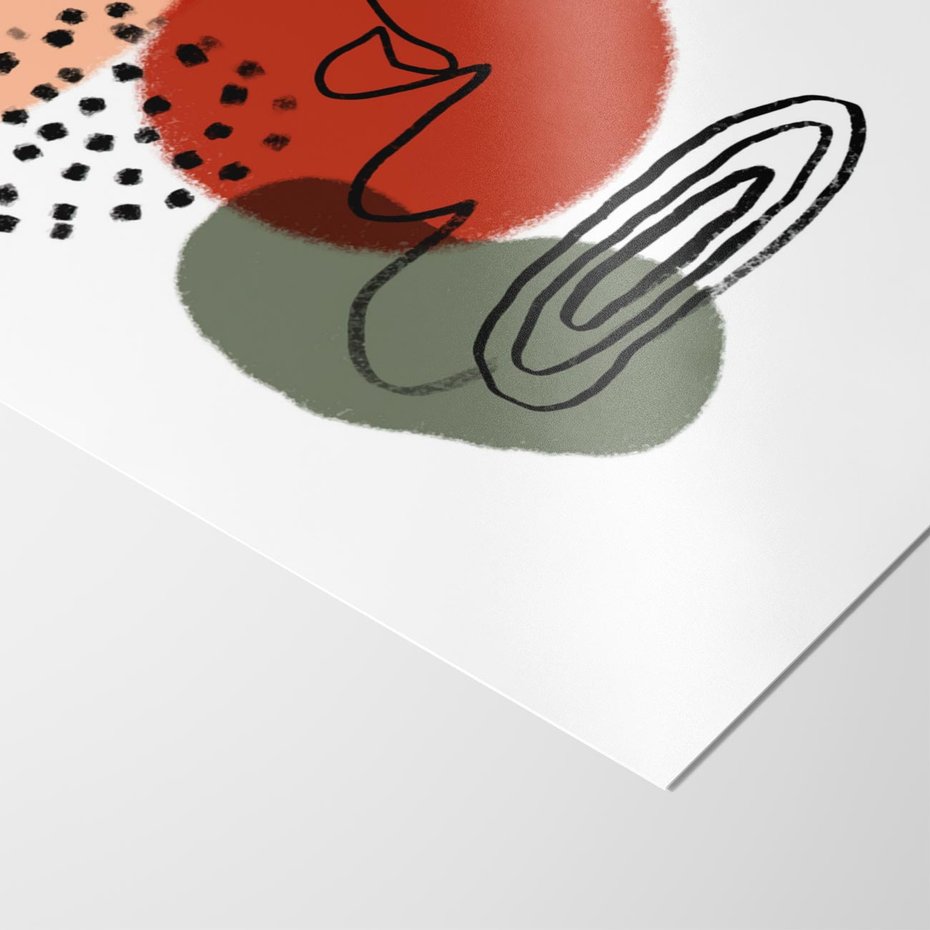 Plakat bez ramy 21x30 - Boho w Brązie - abstrakcyjna sztuka, boho kształty